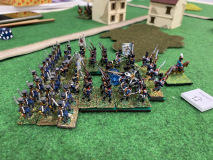 Une importante division Prussienne monte sur le front avec une batterie.