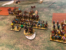 Les lanciers Francs contiennent les cavaliers arc Byzantins Nicéphoriens.