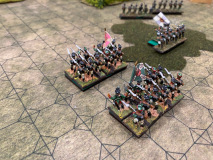 Les tirailleurs Russo-Autrichiens au déploiement (caché).