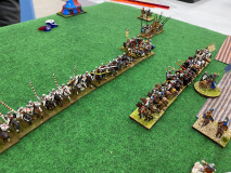 Les chevaliers Croisés semblent dépassés en nombre par les Anglais.