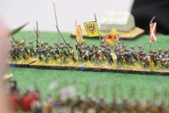 Hommes d'armes Allemands Médiévaux en formation de combat.
