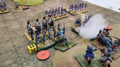 L'infanterie Prussienne arrive au contact des Français République.