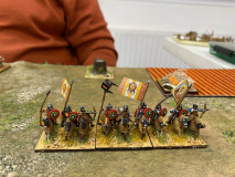 Une troupe de cavalerie lourde des Byzantins Nicéphoriens au déploiement.