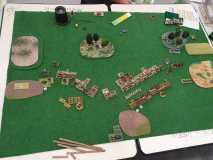 Vue aérienne du champ de bataille 300 points Romains Bas Empire vs Séleucides.