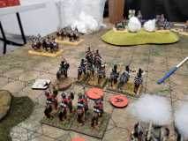La cavalerie Française s'organise pour contrer la charge des Russes.