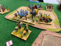 Un courageux éclaireur Vénitien fait face à un groupe de combat Vijayanagar.