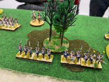 Tirailleurs Français sous couvert d'un bois.