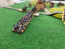 Une ligne d'infanterie Anglaise se préparant à ouvrir le feu.