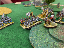 Le général en chef Autrichien observe ses troupes à la manœuvre.