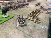 Un groupe d'archers du Royaume du Bosphore change d'aile, couverts par la cavalerie au contact avec les Macédoniens.