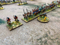 La cavalerie lourde des Chinois Dynastie Nord & Sud au déploiement avec le général en chef.