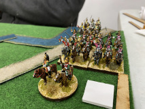 Les Cuirassiers Français rentrent sur le champ de bataille.