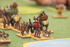 Une troupe d'éléphants Indiens Classiques avec leur escorte.