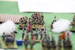 Troupes Française essuyant le feu Anglais.