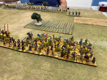 Les levées des Croisés ont peine à se retenir avant de s'élancer à l'assaut des lignes Teutoniques.