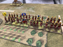 Les gardes Incas progressent dans un champ.