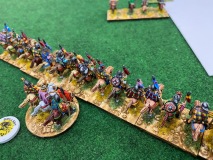 Vu aérienne de la cavalerie Franque en train de pivoter.