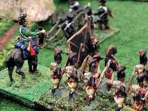 L'Infanterie des Wurtembourgeois manœuvre sous l’œil attentif d'un officier.