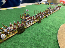 Une impressionnante ligne d'infanterie et tireurs Croisés Tardifs.