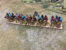 Les chameaux Touaregs tentent de contenir les chevaliers Allemands.