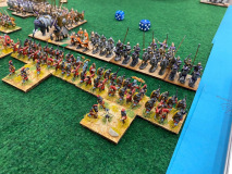 Les légionnaires Romains Moyen Empire attend le choc des cataphractes Séleucides.