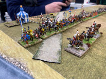 Les magnifiques chevaliers lourds impact des Condottieres Florentins protègent leur camp.